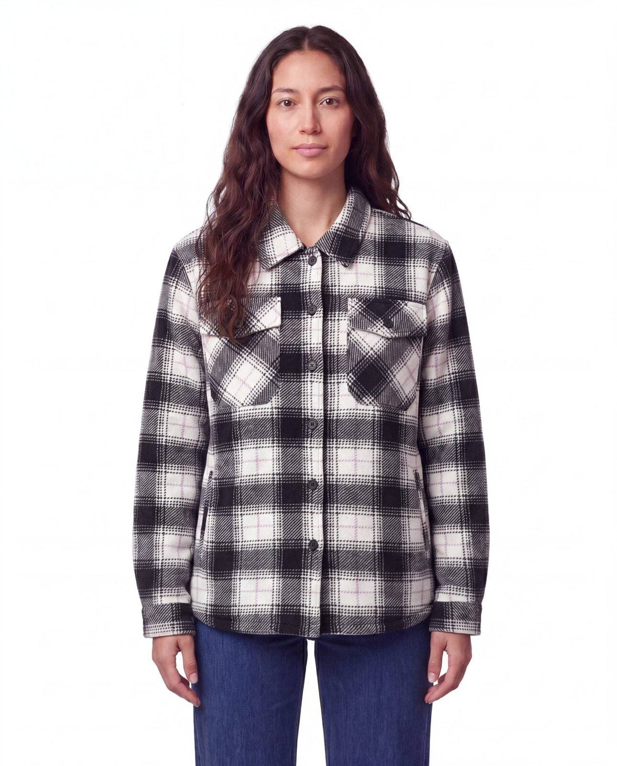 Ladies' Plush Shacket with Sherpa Lining - LS5-H35
