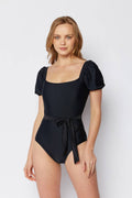 Women's Puff sleeve 1pc - Black - F1816