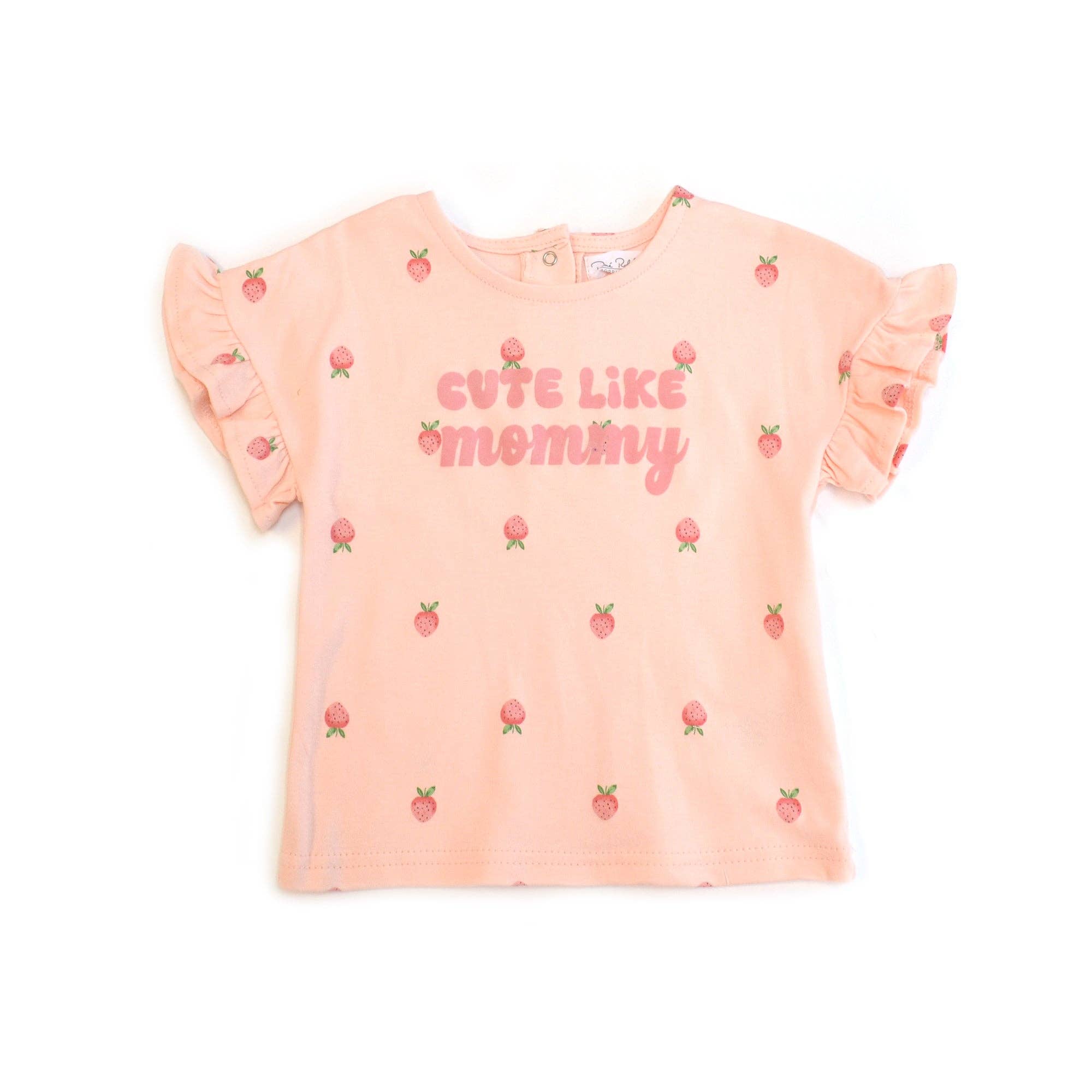 Ropa de verano para bebé niña, conjunto de camiseta de algodón de manga corta con volantes y shorts - R012J803