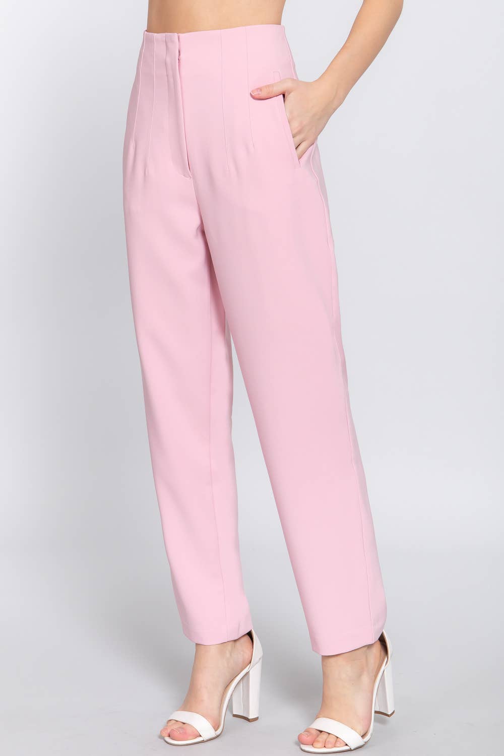 Active USA - Pantalón Largo de Cintura Alta con Pliegues - P13839