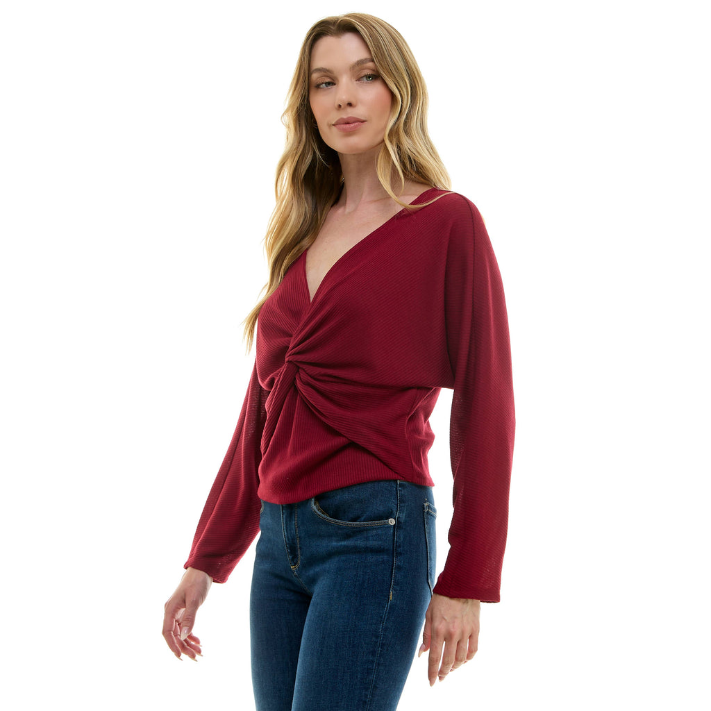 Colección Winslow - Top de punto acanalado con detalle retorcido para mujer - MA13234T36