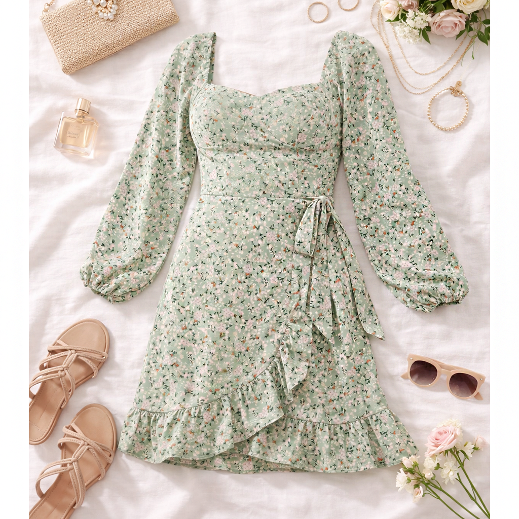 Colección Winslow - Vestido cruzado con corsé Wildflower Whisper para mujer - A468254B72