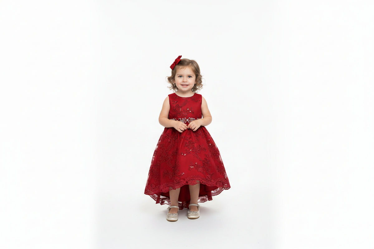 Colección de Ganadores - Vestido de Tul y Encaje Bordado para Niñas - #808