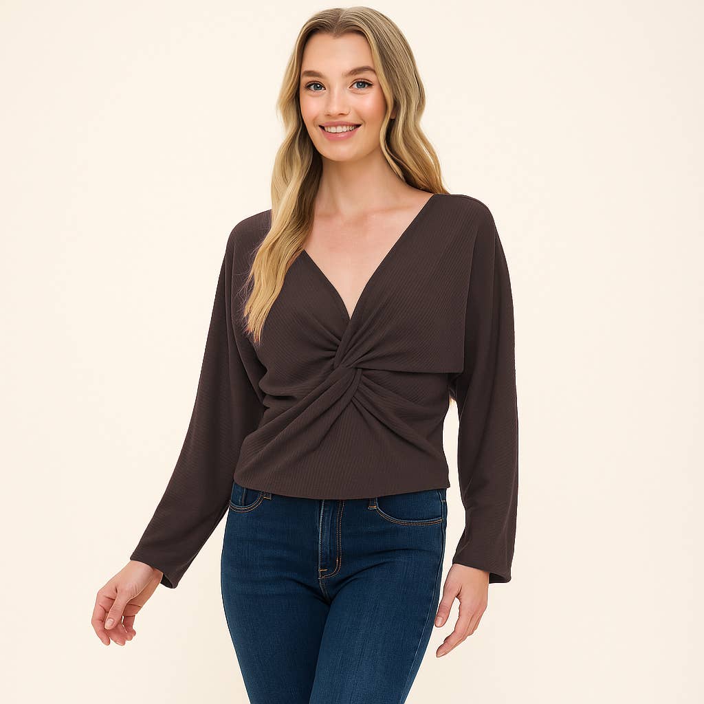 Colección Winslow - Top de punto acanalado con detalle retorcido para mujer - MA13234T36