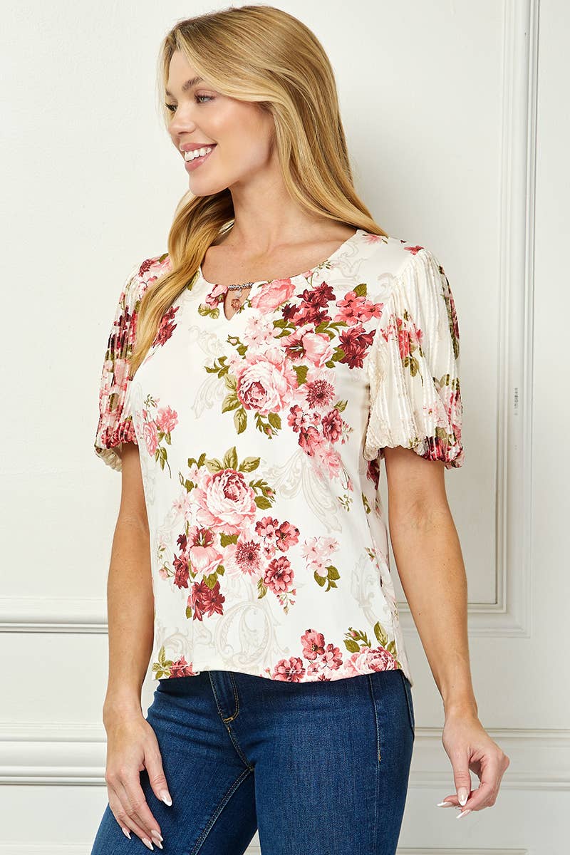 Colección Winslow - Blusa de Mujer Floral con Mangas Abullonadas Charm - G537001l65