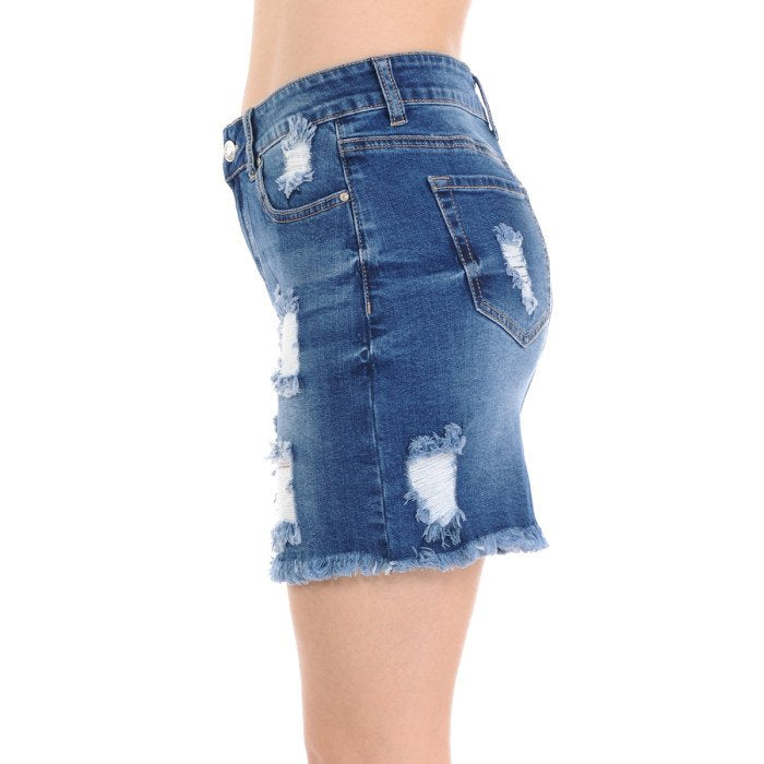 Wax Jean - Women's Denim Distressed Skirt Women - 90114