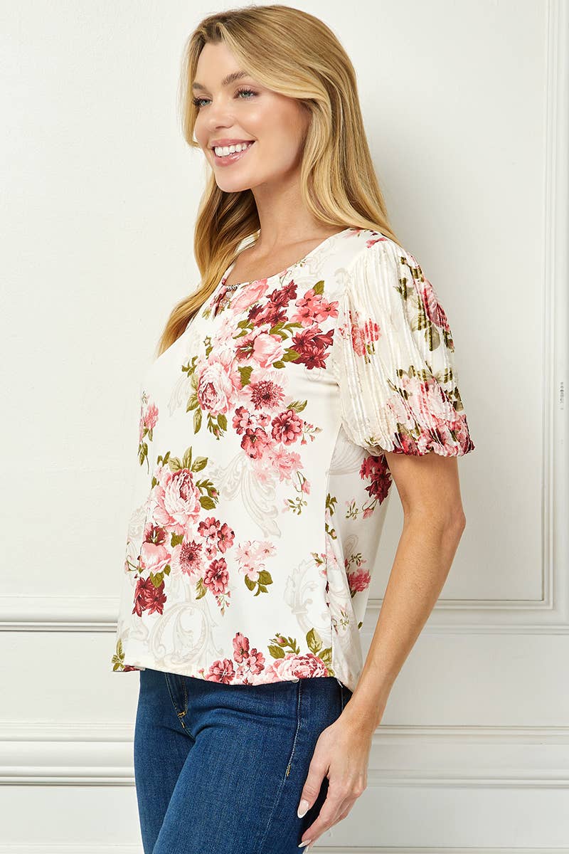 Colección Winslow - Blusa de Mujer Floral con Mangas Abullonadas Charm - G537001l65