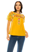 Adult Women's Puebla Traditional Embroidered Blouse - MT802