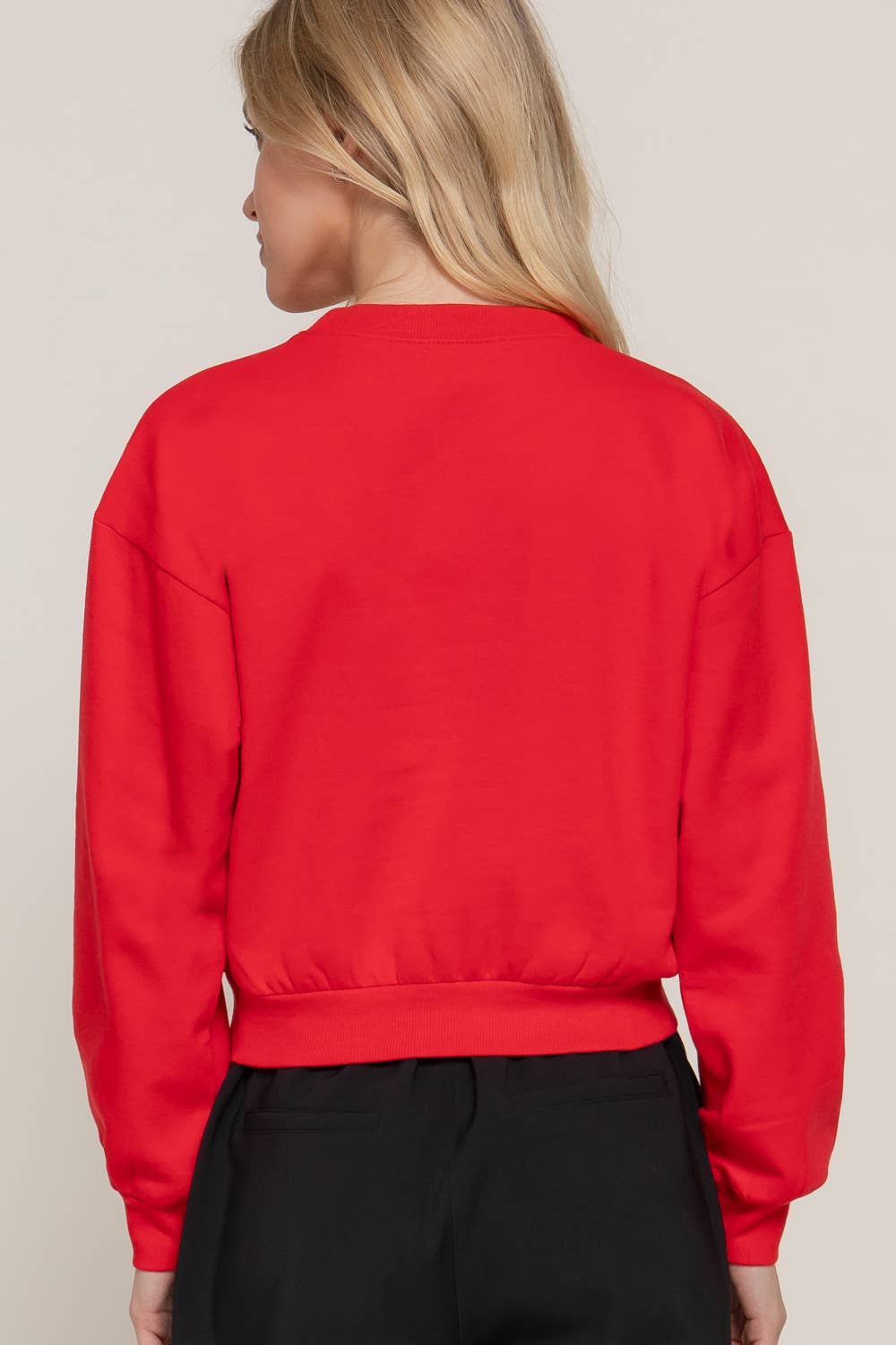 Active USA - Women's Long Sleeve Round Neck Crop SweatShirt - T13736