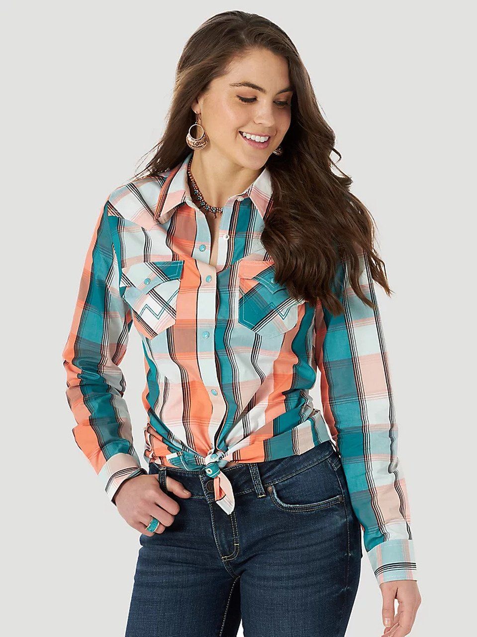 Wrangler - Camisas Retro Western para Mujer - LW5013M
