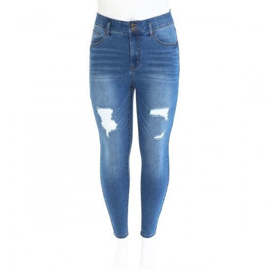Wax Jean - Jeans de talle alto y ajustados de mujer [talla grande] - 90219Xl
