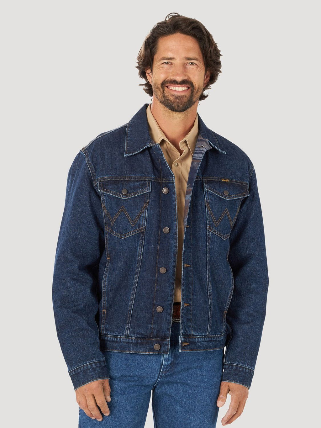 Wrangler - Chaqueta vaquera para hombre con forro de manta - 112318487