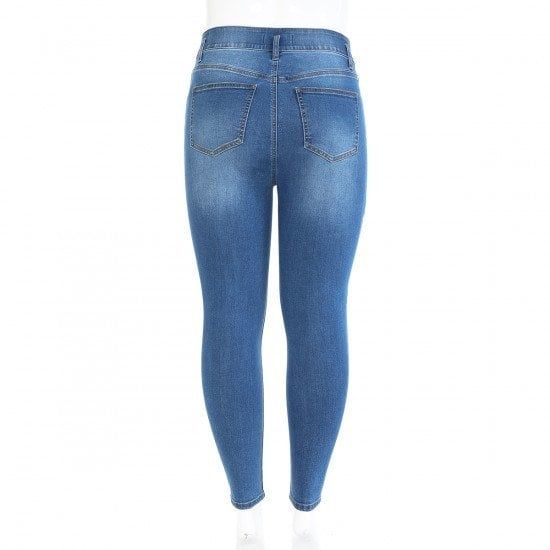 Wax Jean - Jeans de talle alto y ajustados de mujer [talla grande] - 90219Xl