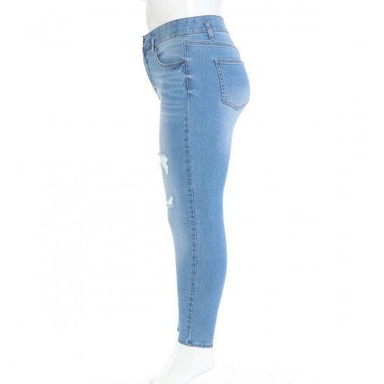 Wax Jean - Jeans de talle alto y ajustados de mujer [talla grande] - 90219Xl