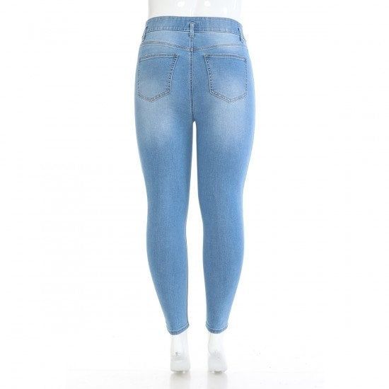 Wax Jean - Jeans de talle alto y ajustados de mujer [talla grande] - 90219Xl