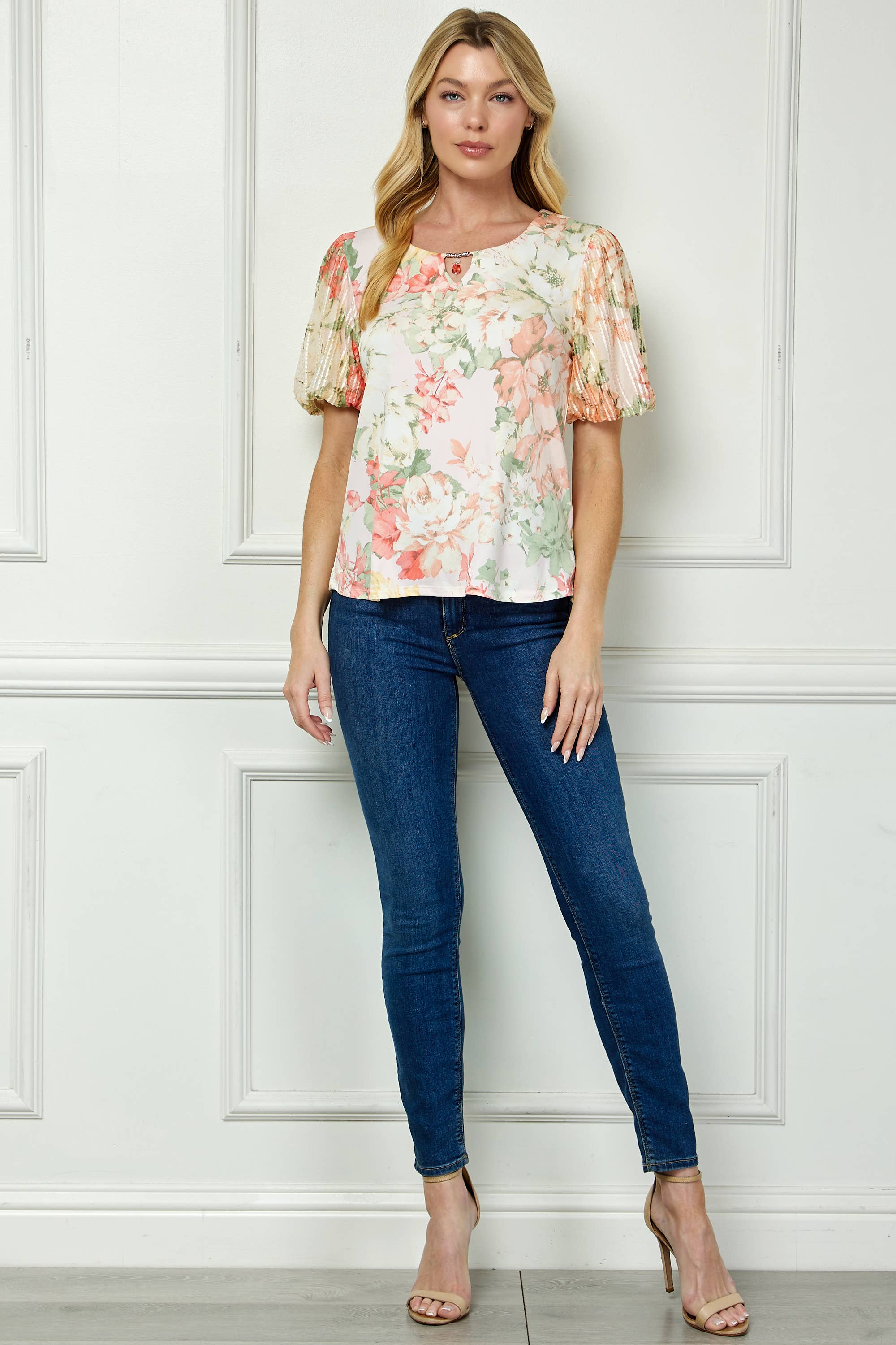 Colección Winslow - Blusa de Mujer Floral con Mangas Abullonadas Charm - G537001l65