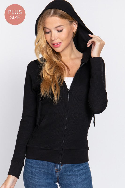 Active USA - Women's Thermal Hoodie Jacket [Plus Size] - J71758