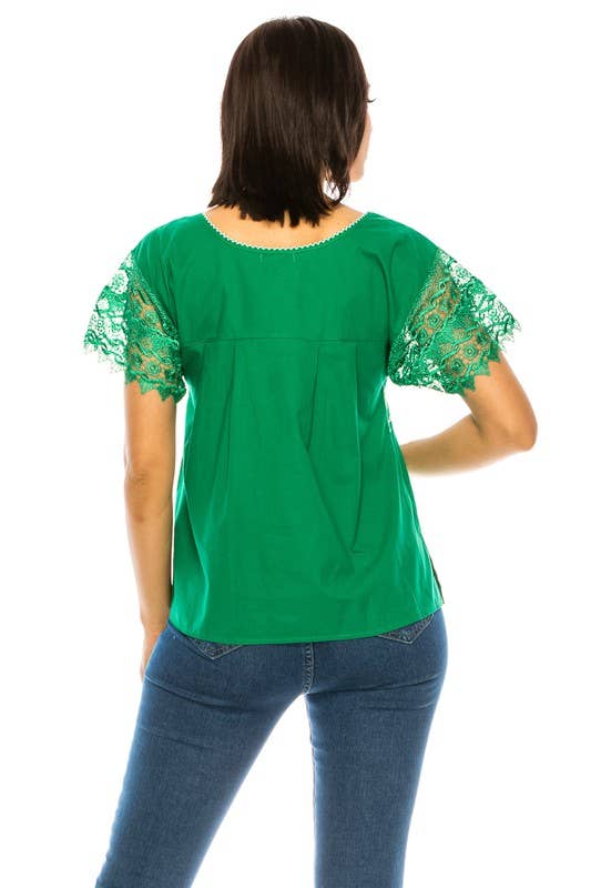 Adult Women's Puebla Traditional Embroidered Blouse - MT802