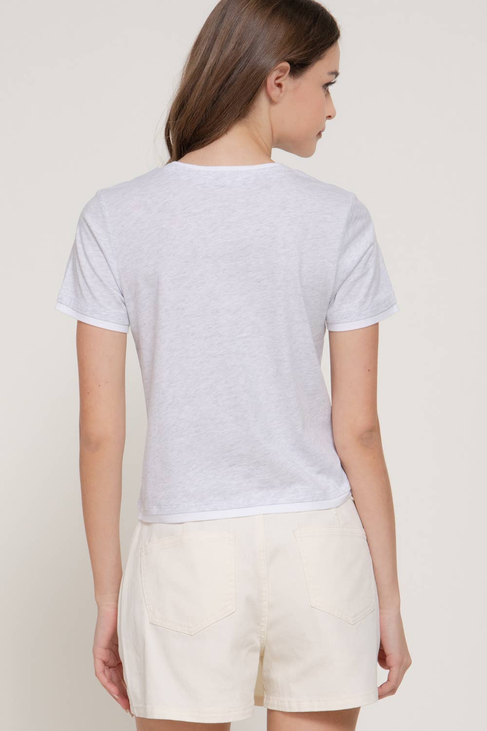 Active USA - Women's Short Sleeve Round Neck Printed Knit Top - T15096