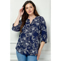 Colección Winslow - Blusa de cuello mandarín con mangas enrollables para mujer [Talla grande] - G946550B13X
