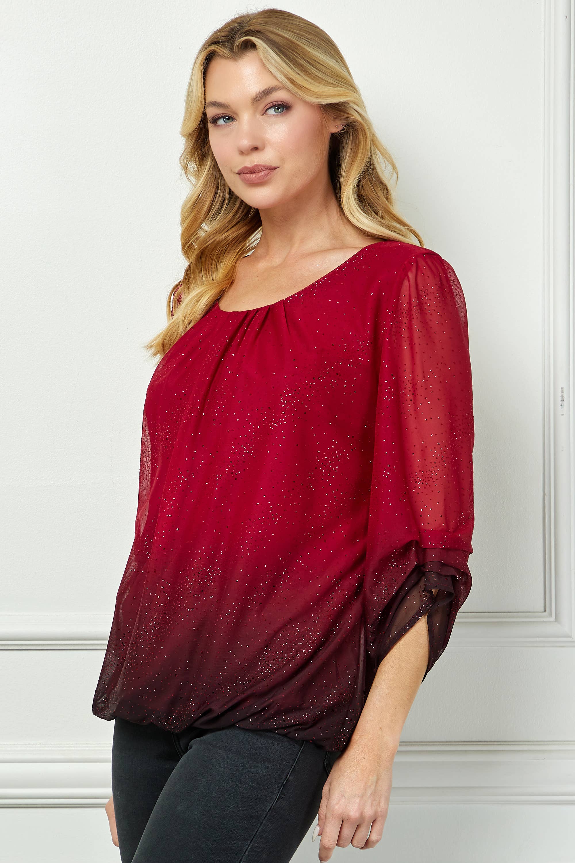 Winslow Collection - Women’s Radiance Ombre Sparkle Blouse - G51014S977