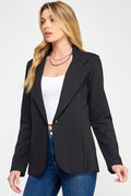 Women's Scuba Crepe Knit Blazer No Pocket - MJ6138A