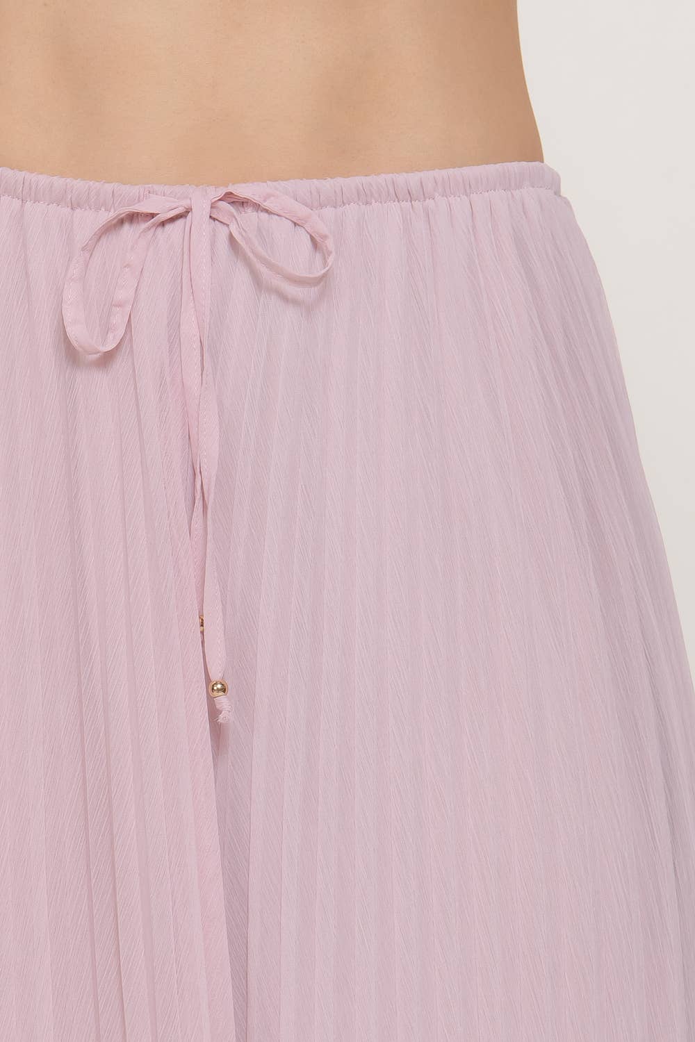 Active USA - Falda larga de gasa con detalle plisado para mujer - S15058