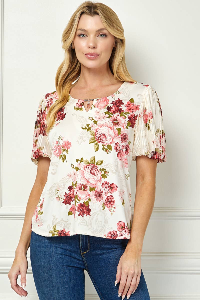 Colección Winslow - Blusa de Mujer Floral con Mangas Abullonadas Charm - G537001l65
