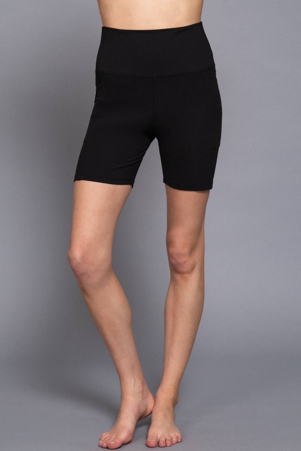 Active USA - Waist Band Workout Bike Short with Pocket - P14776