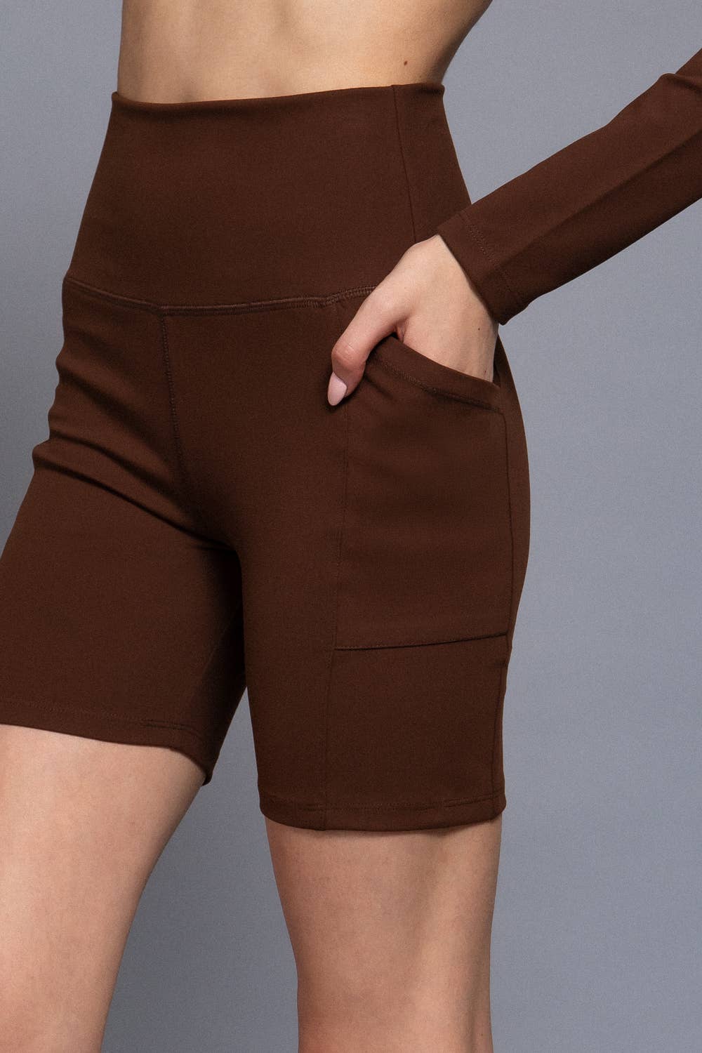 Active USA - Waist Band Workout Bike Short with Pocket - P14776