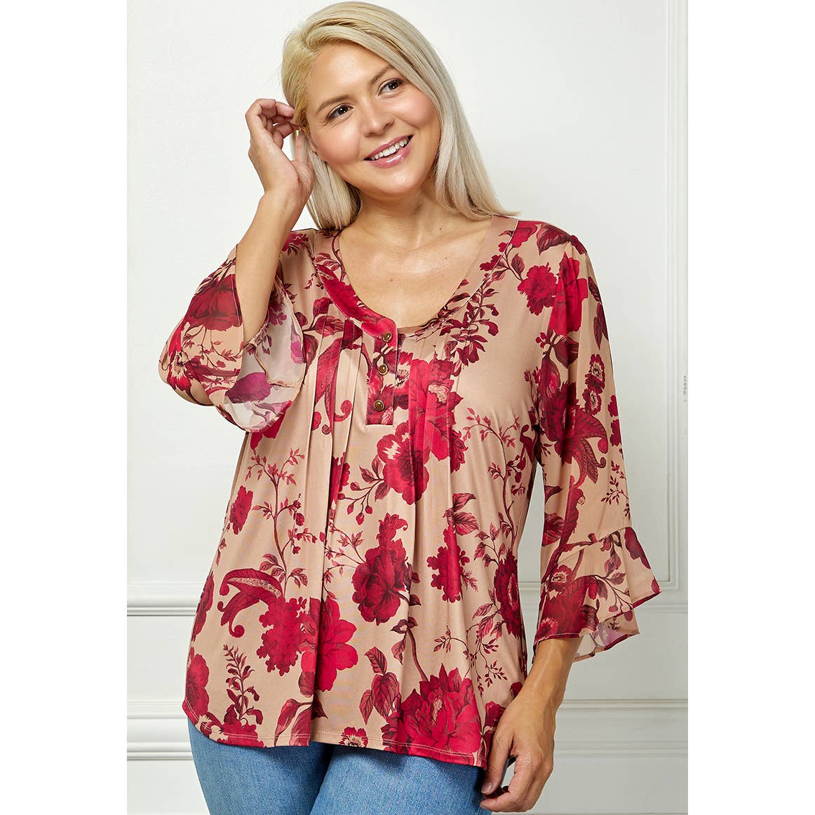 Winslow Collection - Women’s [Plus Size] Bloom Grace Pleated Blouse - G537701L30X