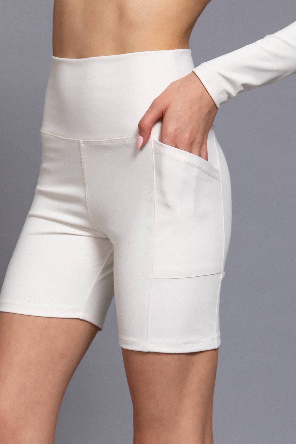 Active USA - Waist Band Workout Bike Short with Pocket - P14776