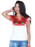 Women's Artisanal Embroidered Blouse 100% Cotton White 601401