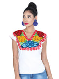 Women's Artisanal Embroidered Blouse 100% Cotton White 601403