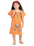 Vestido Artesanal Bordado 50% Algodón, 50% Poliéster Naranja 601621