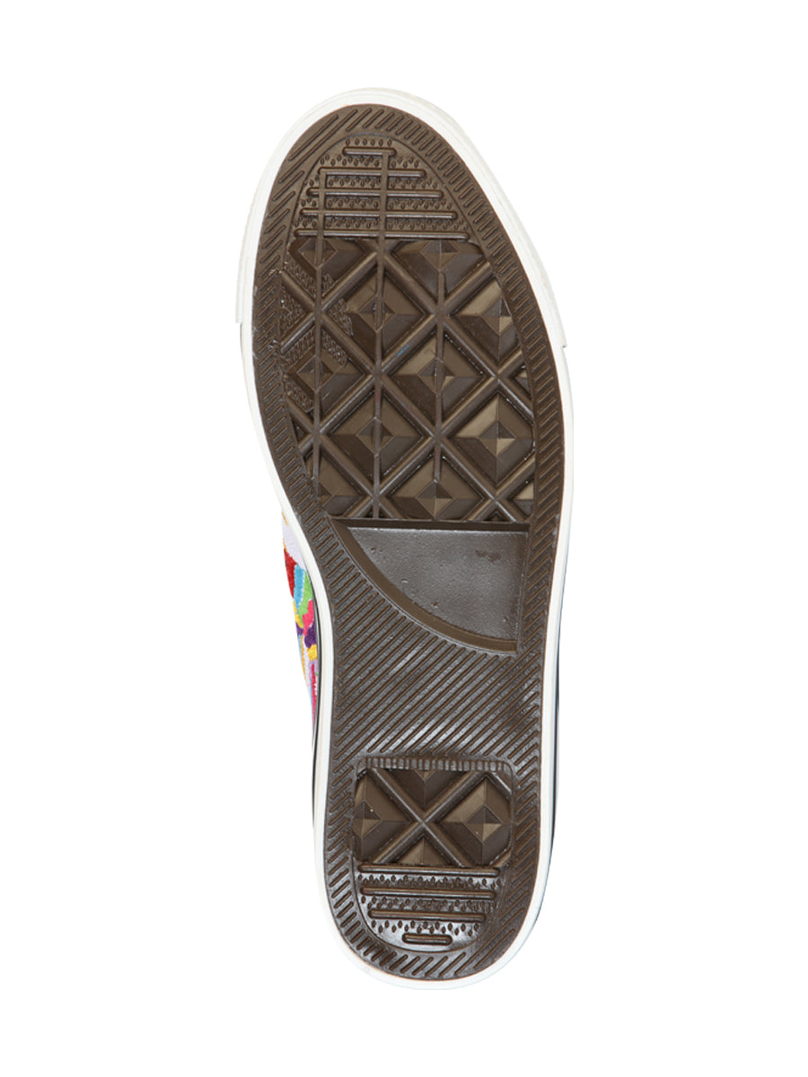 Zapatillas Artesanales Bordadas Lona Textil Blancas 602782