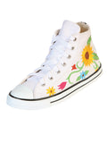 Zapatillas Artesanales Bordadas Lona Textil Blanca 602787