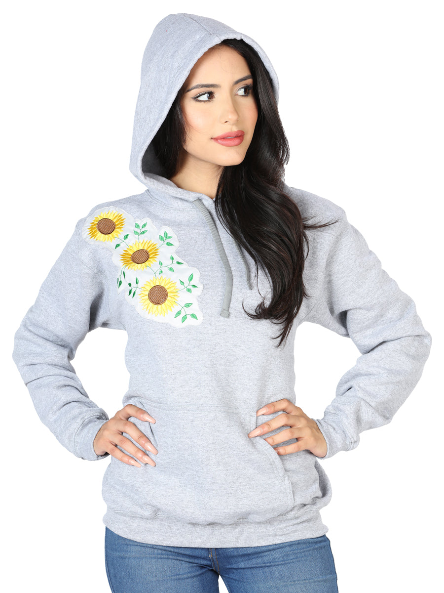 Sudadera Artesanal Bordada 100% Algodón Gris 602825