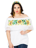 Blusa Artesanal Bordada 100% Algodón Blanco 603064
