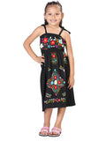 Vestido Bordado Artesanal 100% Algodón Negro 603077