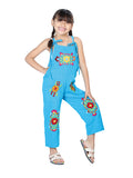 Girls Artisanal Embroidered Jumpsuit 100% Cotton Turquoise 603588