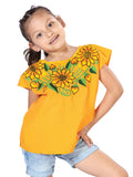 Blusa Artesanal Bordada 100% Algodón Amarillo 603598