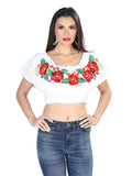 Women's Artisanal Embroidered Blouse 100% Cotton White 603895