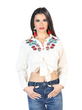 Blusa Artesanal Bordada 100% Algodón Beige 603906