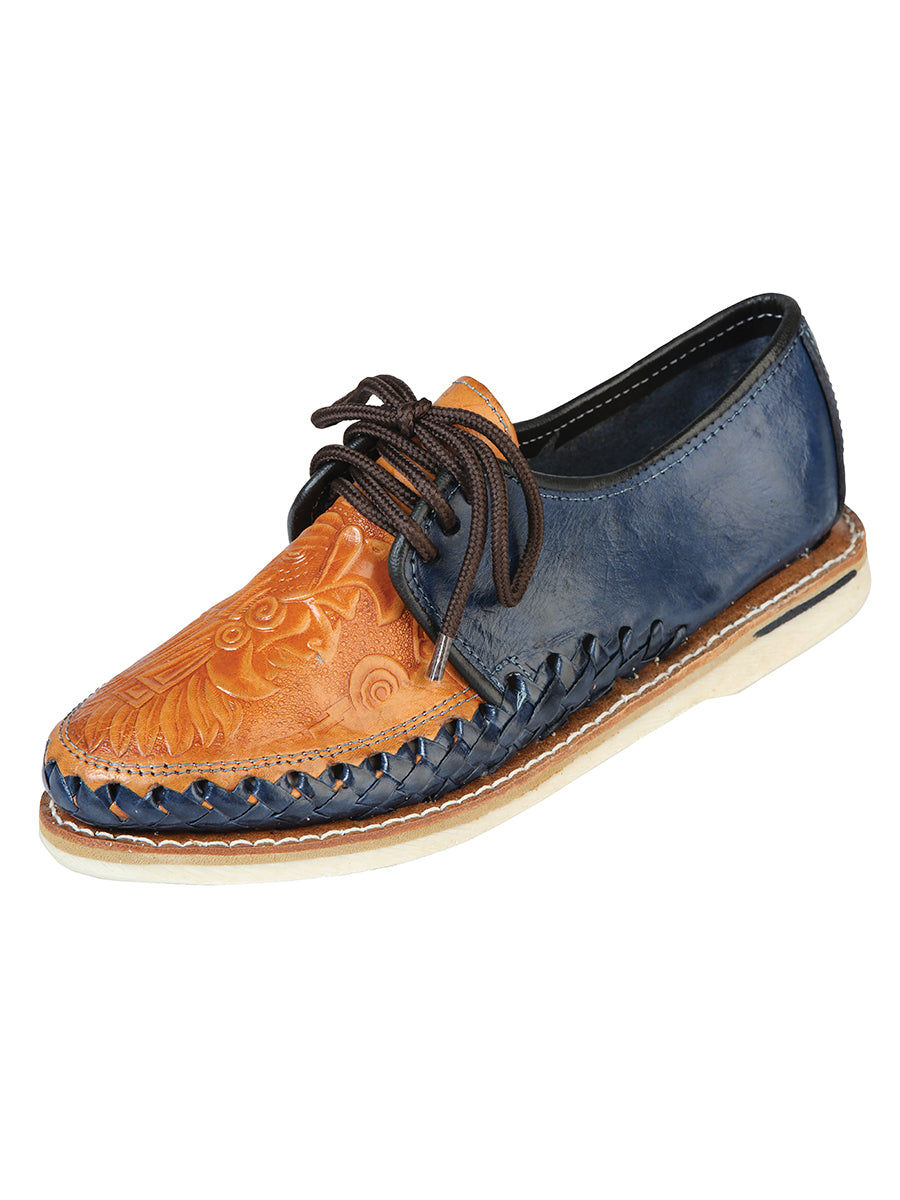 Men's Mexican Artisanal Shoes Leather Azul Marino 603917