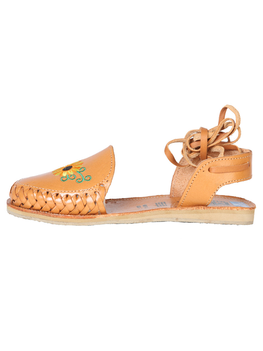Sandalias Artesanales Mexicanas de Cuero Color Camel 603920