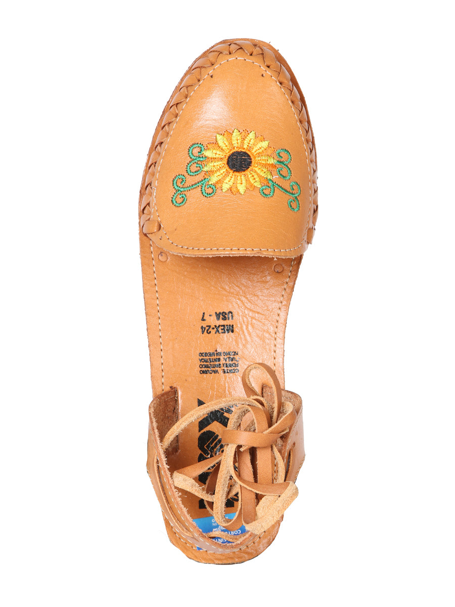 Sandalias Artesanales Mexicanas de Cuero Color Camel 603920
