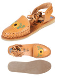 Sandalias Artesanales Mexicanas de Cuero Color Camel 603920