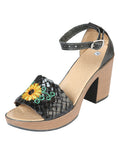 Sandalias Artesanales Mexicanas Piel Negra 603921