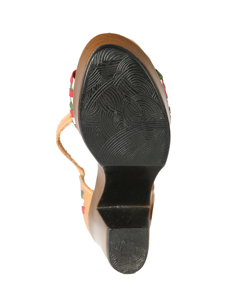 Women's Mexican Artisanal Sandals Leather Tricolor 603941